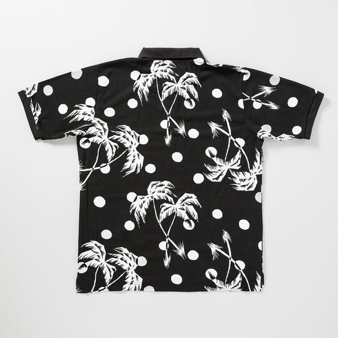 NVG×SUNSURF Moon Palm Tree Polo - BLACK